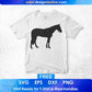 Free Standing Horse Silhouette Vector T shirt Design In Png Svg Cutting Printable Files