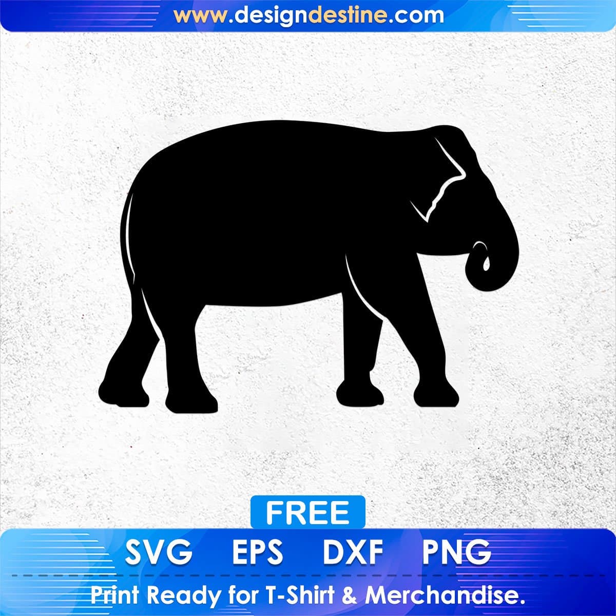 Free Standing Old Elephant Silhouette Vector T shirt Design In Png Svg Printable Files
