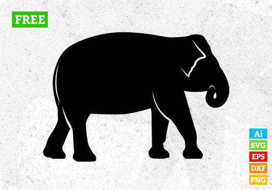 Free Standing Old Elephant Silhouette Vector T shirt Design In Png Svg Printable Files