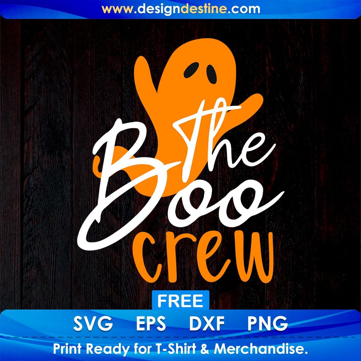 Free The Boo Crew Ghost Halloween T shirt Design In Png Svg Cutting Printable Files