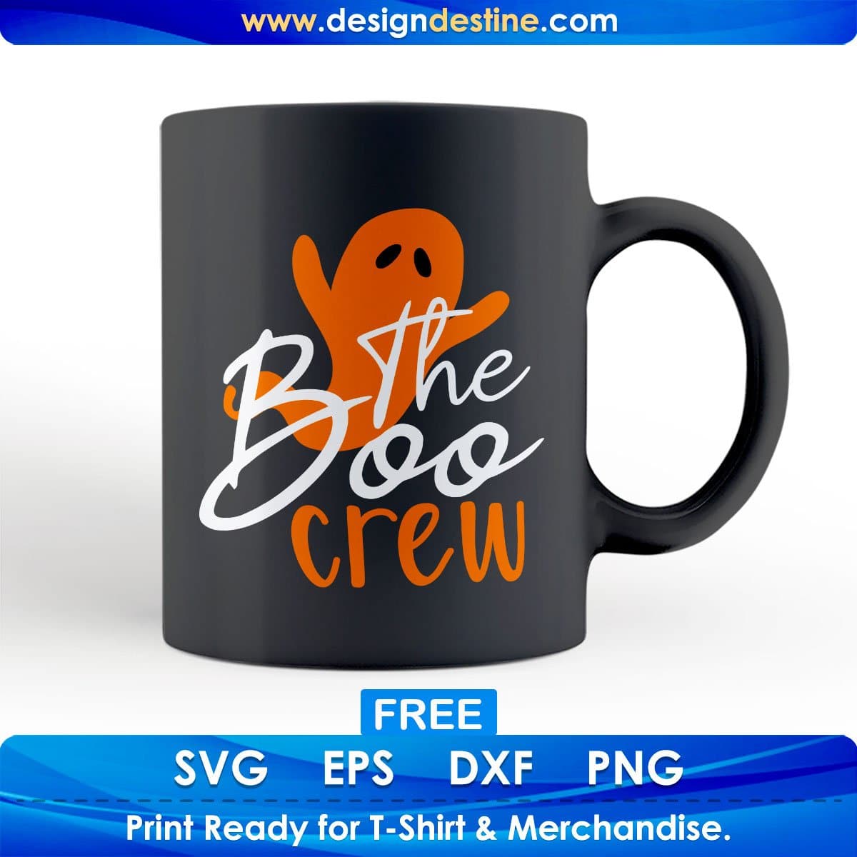 Free The Boo Crew Ghost Halloween T shirt Design In Png Svg Cutting Printable Files