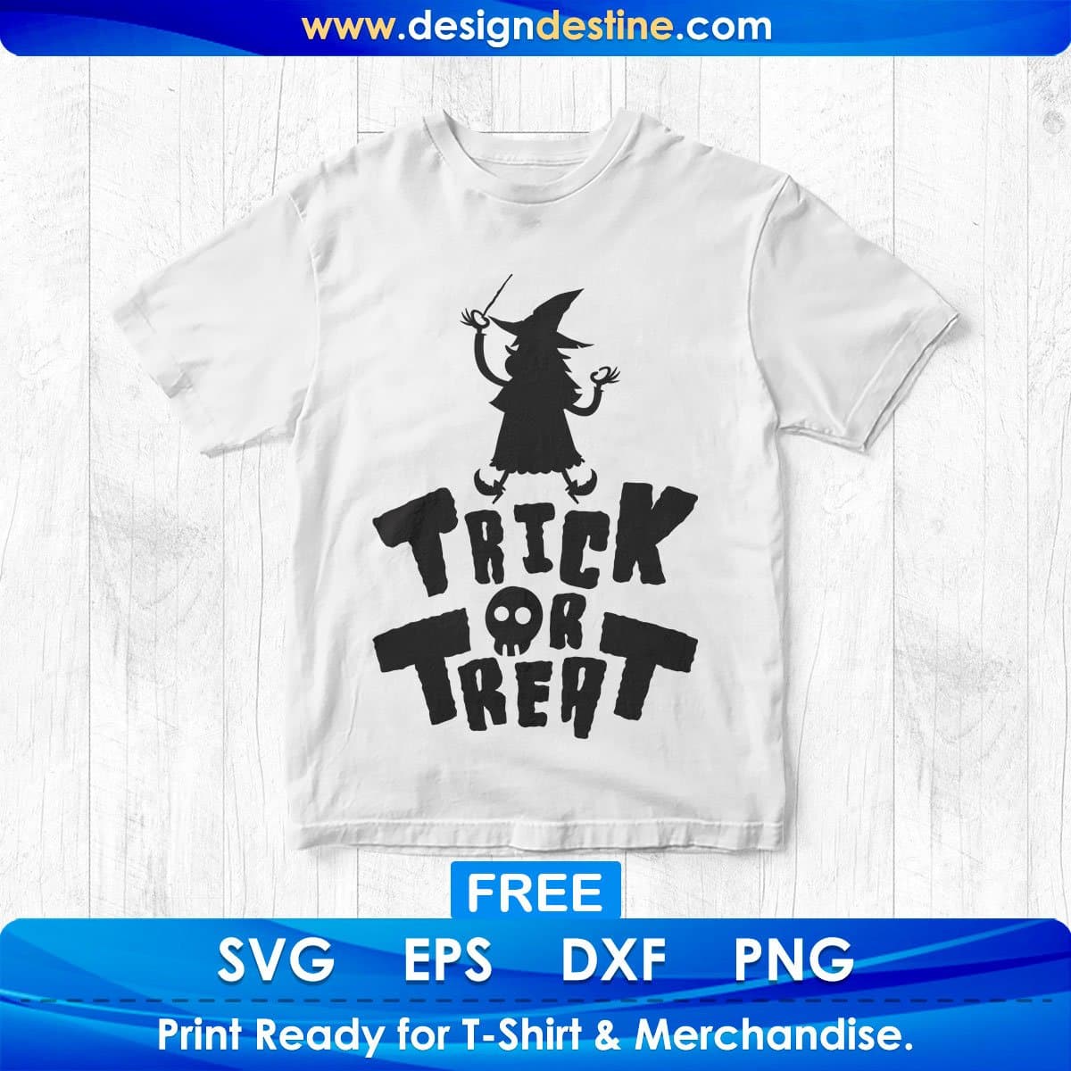 Free Trick or Treat Halloween Scary T shirt Design In Png Svg Cutting Printable Files