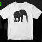 Free Walking Elephant Silhouette Vector T shirt Design In Png Svg Printable Files