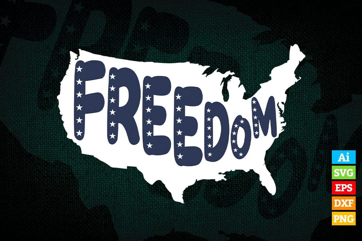 Freedom USA Flag 4th of July Vector T shirt Design in Ai Png Svg Files