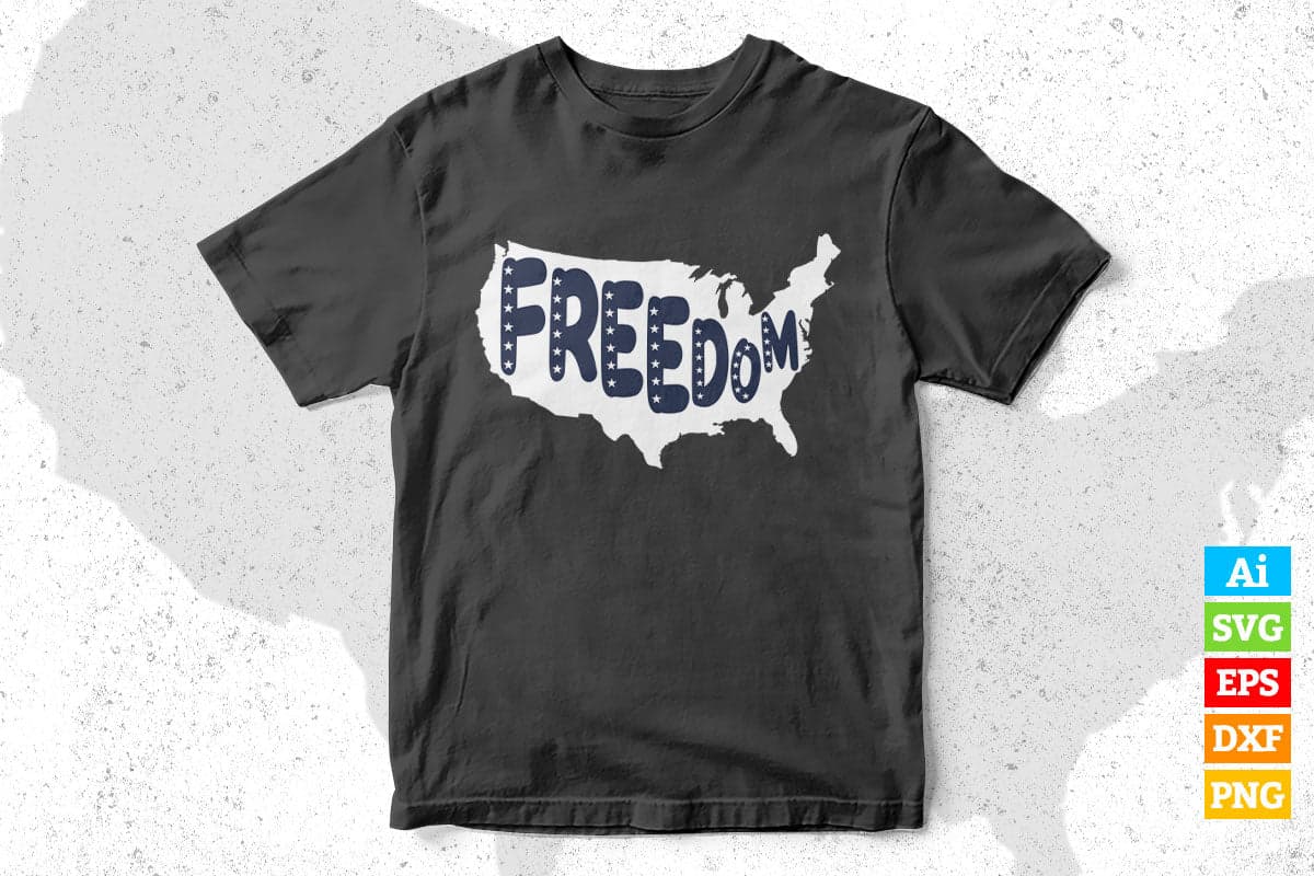 Freedom USA Flag 4th of July Vector T shirt Design in Ai Png Svg Files