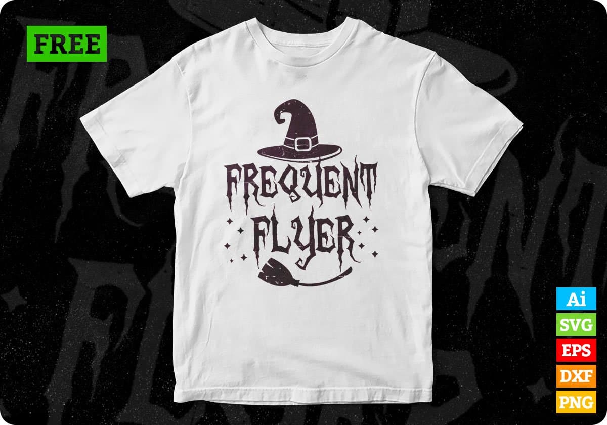 Frequent Flyer Scary Halloween T shirt Design In Png Svg Cutting Printable Files