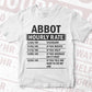 Funny Abbot Hourly Rate Editable Vector T-shirt Design in Ai Svg Files