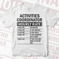 Funny Activities Coordinator Hourly Rate Editable Vector T-shirt Design in Ai Svg Files
