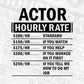 Funny Actor Hourly Rate Editable Vector T-shirt Design in Ai Svg Files