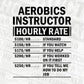 Funny Aerobics Instructor Hourly Rate Editable Vector T-shirt Design in Ai Svg Files