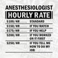 Funny Anesthesiologist Hourly Rate Editable Vector T-shirt Design in Ai Svg Files