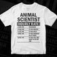 Funny Animal Scientist Hourly Rate Editable Vector T-shirt Design in Ai Svg Files