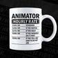 Funny Animator Hourly Rate Editable Vector T-shirt Design in Ai Svg Files