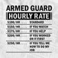 Funny Armed Guard Hourly Rate Editable Vector T-shirt Design in Ai Svg Files