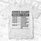 Funny Armed Guard Hourly Rate Editable Vector T-shirt Design in Ai Svg Files