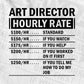 Funny Art Director Hourly Rate Editable Vector T-shirt Design in Ai Svg Files