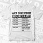 Funny Art Director Hourly Rate Editable Vector T-shirt Design in Ai Svg Files