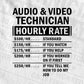 Funny Audio & Video Technician Hourly Rate Editable Vector T-shirt Design in Ai Svg Files