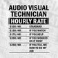 Funny Audio Visual Technician Hourly Rate Editable Vector T-shirt Design in Ai Svg Files
