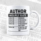 Funny Author Hourly Rate Editable Vector T-shirt Design in Ai Svg Files