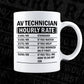 Funny Av Technician Hourly Rate Editable Vector T-shirt Design in Ai Svg Files