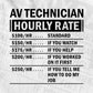 Funny Av Technician Hourly Rate Editable Vector T-shirt Design in Ai Svg Files