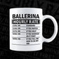 Funny Ballerina Hourly Rate Editable Vector T-shirt Design in Ai Svg Files