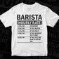 Funny Barista Hourly Rate Editable Vector T-shirt Design in Ai Svg Files