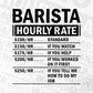 Funny Barista Hourly Rate Editable Vector T-shirt Design in Ai Svg Files