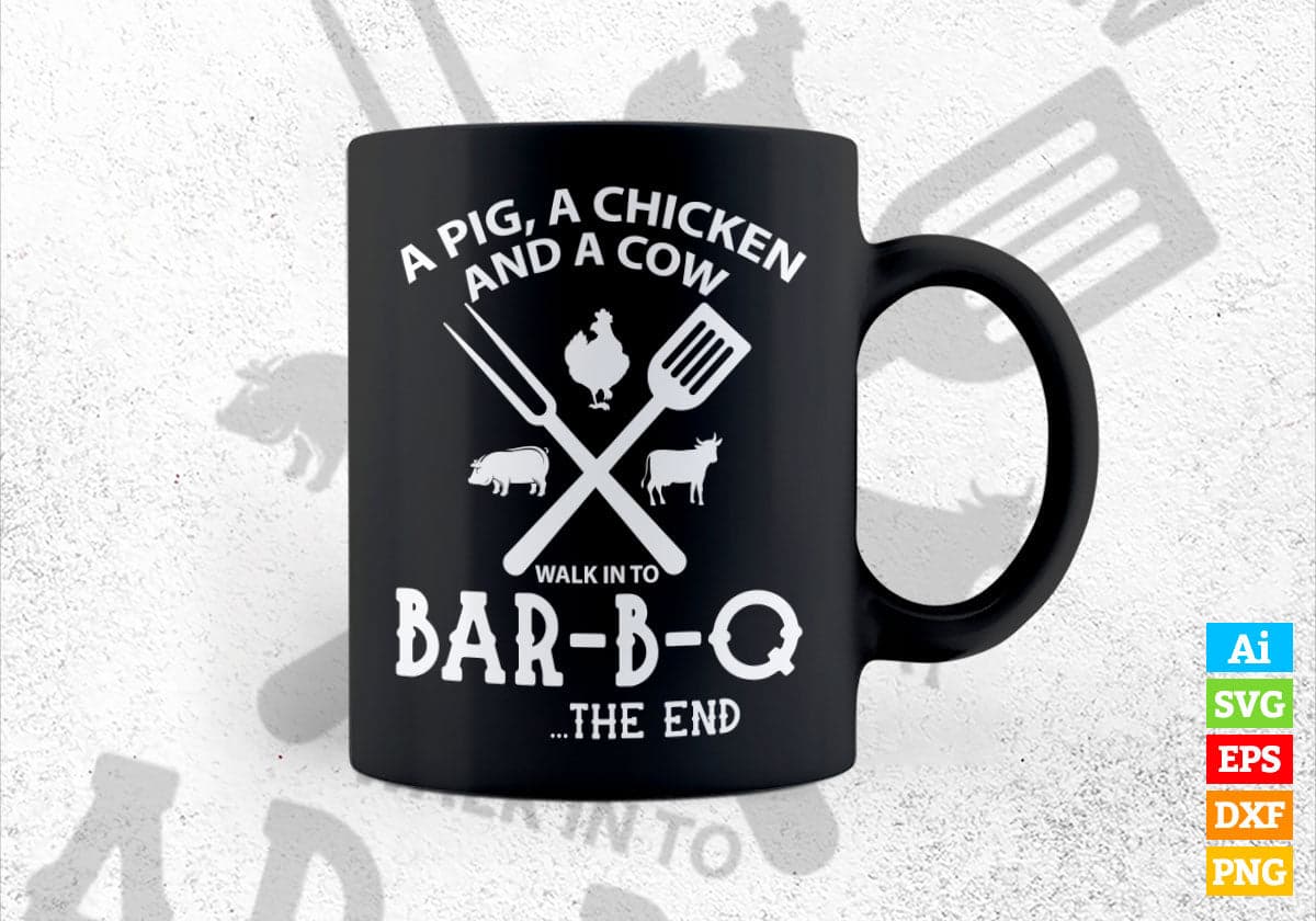 Funny BBQ Design for Fans of Smoking Grilling and Barbecue The End Editable Vector T shirt Design in Ai Png Svg Files.