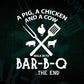 Funny BBQ Design for Fans of Smoking Grilling and Barbecue The End Editable Vector T shirt Design in Ai Png Svg Files.