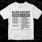 Funny Blind Escort Hourly Rate Editable Vector T-shirt Design in Ai Svg Files