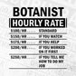 Funny Botanist Hourly Rate Editable Vector T-shirt Design in Ai Svg Files