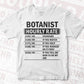 Funny Botanist Hourly Rate Editable Vector T-shirt Design in Ai Svg Files