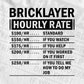 Funny Bricklayer Hourly Rate Editable Vector T-shirt Design in Ai Svg Files
