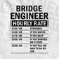 Funny Bridge Engineer Hourly Rate Editable Vector T-shirt Design in Ai Svg Files
