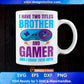 Funny Brother and Gamer Vintage Video Games Gift For Boy Son Editable T-Shirt Design in Svg Cut Files