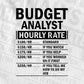 Funny Budget Analyst Hourly Rate Editable Vector T-shirt Design in Ai Svg Files