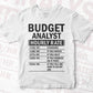 Funny Budget Analyst Hourly Rate Editable Vector T-shirt Design in Ai Svg Files
