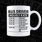 Funny Bus Driver Hourly Rate Editable Vector T-shirt Design in Ai Svg Files