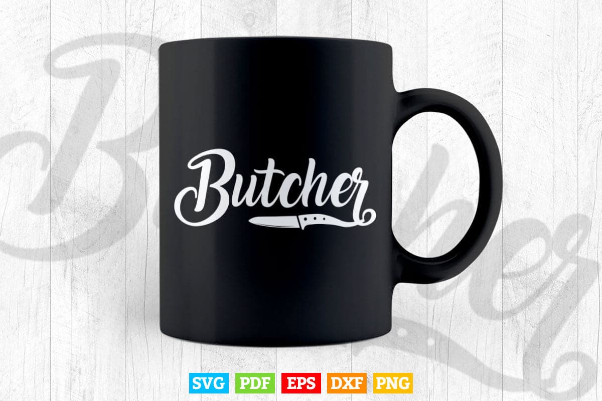 Funny Butcher Cook Cooking knife Svg Png Files.