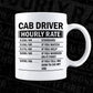 Funny Cab Driver Hourly Rate Editable Vector T-shirt Design in Ai Svg Files