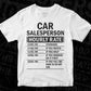 Funny Car Salesperson Hourly Rate Editable Vector T-shirt Design in Ai Svg Files