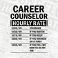 Funny Career Counselor Hourly Rate Editable Vector T-shirt Design in Ai Svg Files
