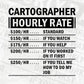 Funny Cartographer Hourly Rate Editable Vector T-shirt Design in Ai Svg Files