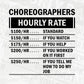 Funny Choreographer Hourly Rate Editable Vector T-shirt Design in Ai Svg Files