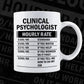 Funny Clinical Psychologist Hourly Rate Editable Vector T-shirt Design in Ai Svg Files