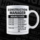 Funny Construction Manager Hourly Rate Editable Vector T-shirt Design in Ai Svg Files