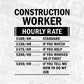 Funny Construction Worker Hourly Rate Editable Vector T-shirt Design in Ai Svg Files