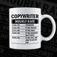 Funny Copywriter Hourly Rate Editable Vector T-shirt Design in Ai Svg Files